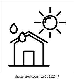 Heat Wave Outline Icon Vector Illustration