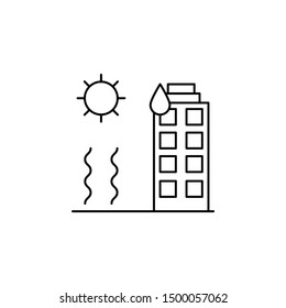 Heat wave sun icon. Element of natural disaster icon