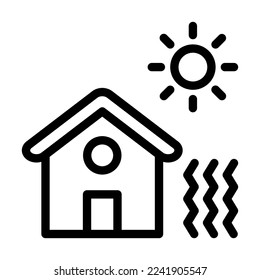 Diseño de icono de línea de vectores de ondas de calor