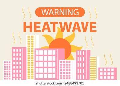 Heat wave warning for hot temperatures. Summer city suffers from the heat.