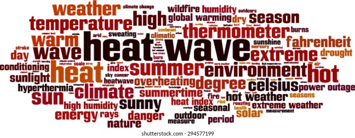 Heat wave word cloud concept. Vector illustration