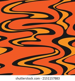 Olas de calor, lava sin costuras. Inferno fondo vectorial con efecto de onda.