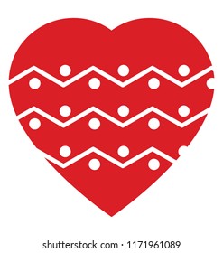 
Heat with zig zag lines of ladder denoting zigzag heart 
