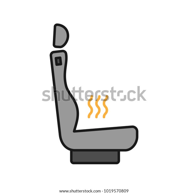 Heated car seat color icon. Seat warmer.\
Isolated vector\
illustration