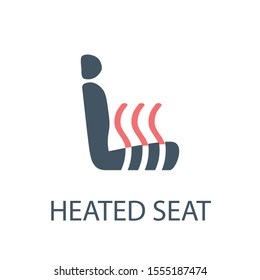 Heated car seat icon. Seat warmer symbol. Stock Vector illustration isolated on white background.