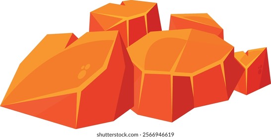 Heated coals pile vector illustration