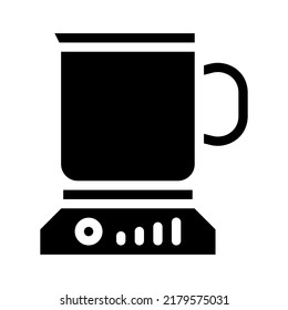 heated cup glyph icon vector. heated cup sign. isolated symbol illustration