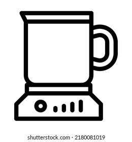 heated cup line icon vector. heated cup sign. isolated contour symbol black illustration