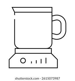 heated cup line icon vector. heated cup sign. isolated contour symbol black illustration