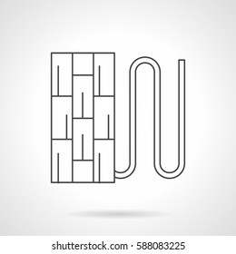 Heated equipment for home. Flat line vector icon