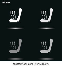Heated seat flat grayscale vector icon.