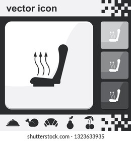 Heated seat flat set of buttons vector icon.