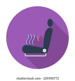 Heated seat. Single flat color icon. Vector illustration.