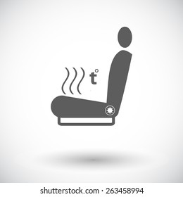 Heated seat. Single flat icon on white background. Vector illustration.