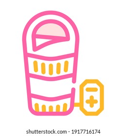 heated sleeping bag color icon vector. heated sleeping bag sign. isolated symbol illustration