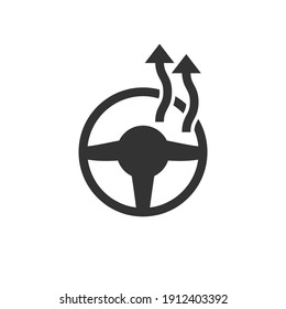 Heated steering wheel icon in simple design. Vector illustration