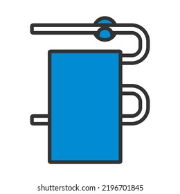 Heated Towel Rail Icon. Editable Bold Outline With Color Fill Design. Vector Illustration.