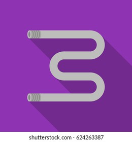 Heated towel rail icon in flat style isolated on white background. Plumbing symbol stock vector illustration.
