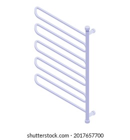 Heated towel rail icon. Isometric of heated towel rail vector icon for web design isolated on white background