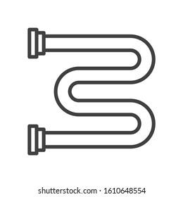 Heated towel rail icon. Linear execution. Isolated vector on a white background.
