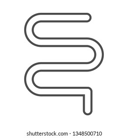 heated towel rail icon. vector black and white illustration