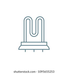 Heated towel rail linear icon concept. Heated towel rail line vector sign, symbol, illustration.