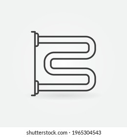 Heated Towel Rail outline vector concept icon or design element