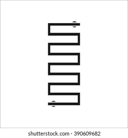 Heated towel rail simple icon on colorful white  background