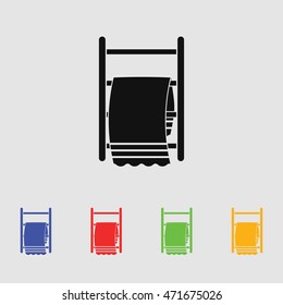 Heated towel rail vector icon. Flat style for web and mobile