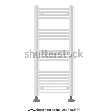Heated tower rail radiator, heating system concept, isolated