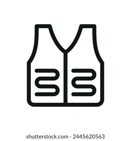 Heated vest isolated icon with editable stroke