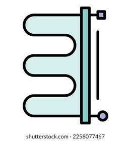 Heater boiler icon. Outline heater boiler vector icon color flat isolated on white