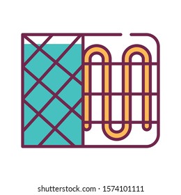 Heater color line icon. Device for supplying heat, for example a radiator or a convector. Pictogram for web page, mobile app, promo. UI UX GUI design element. Editable stroke.