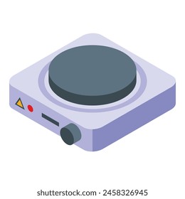 Vector isométrico del ícono del equipo del calentador. Estufa de cocina. Calor del horno