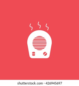 Heater Flat Icon On Red Background