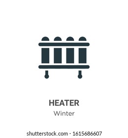 Heater glyph icon vector on white background. Flat vector heater icon symbol sign from modern winter collection for mobile concept and web apps design.