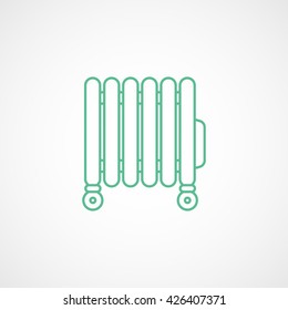 Heater Green Flat Icon On White Background
