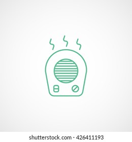 Heater Green Flat Icon On White Background