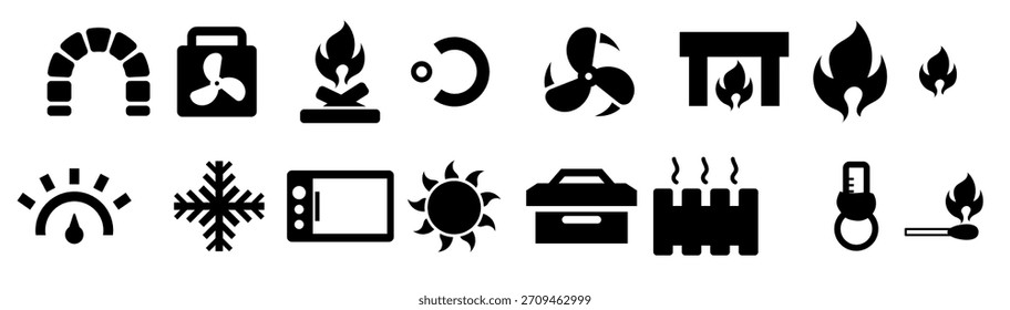 Calentador y Vector del icono del calor 