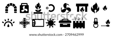 heater and heat icon vector 