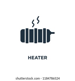 Heater icon. Black filled vector illustration. Heater symbol on white background. Can be used in web and mobile.
