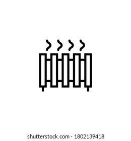 Heater Icon  in black line style icon, style isolated on white background