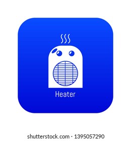 Heater icon blue vector isolated on white background