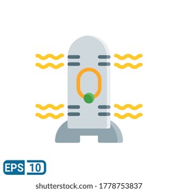 heater icon in flat style. vector illustration for graphic design, website, UI isolated on white background. Editable color. EPS 10
