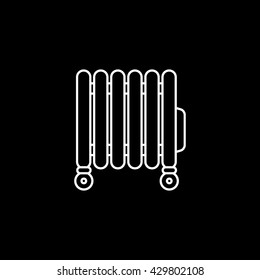 Heater Icon On Black Background
