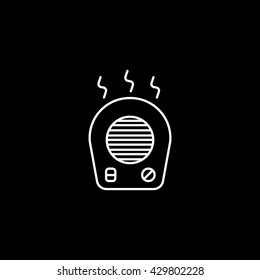 Heater Icon On Black Background