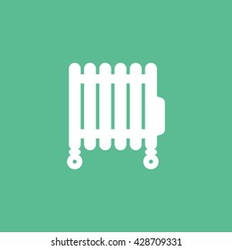 Heater Icon On Green Background