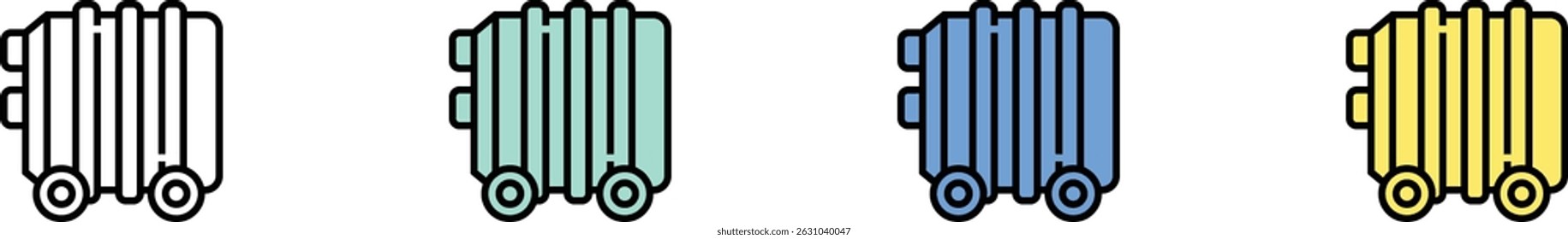 heater icon. Outline, Green, Blue and Yellow Style Design Isolated On White Background