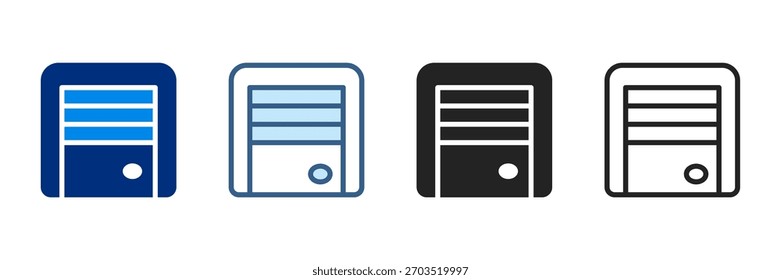 Conjunto de iconos de calentador Ilustración vectorial de estilo múltiple