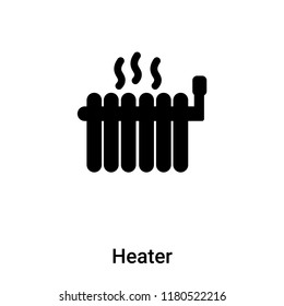 Heater icon vector isolated on white background, logo concept of Heater sign on transparent background, filled black symbol